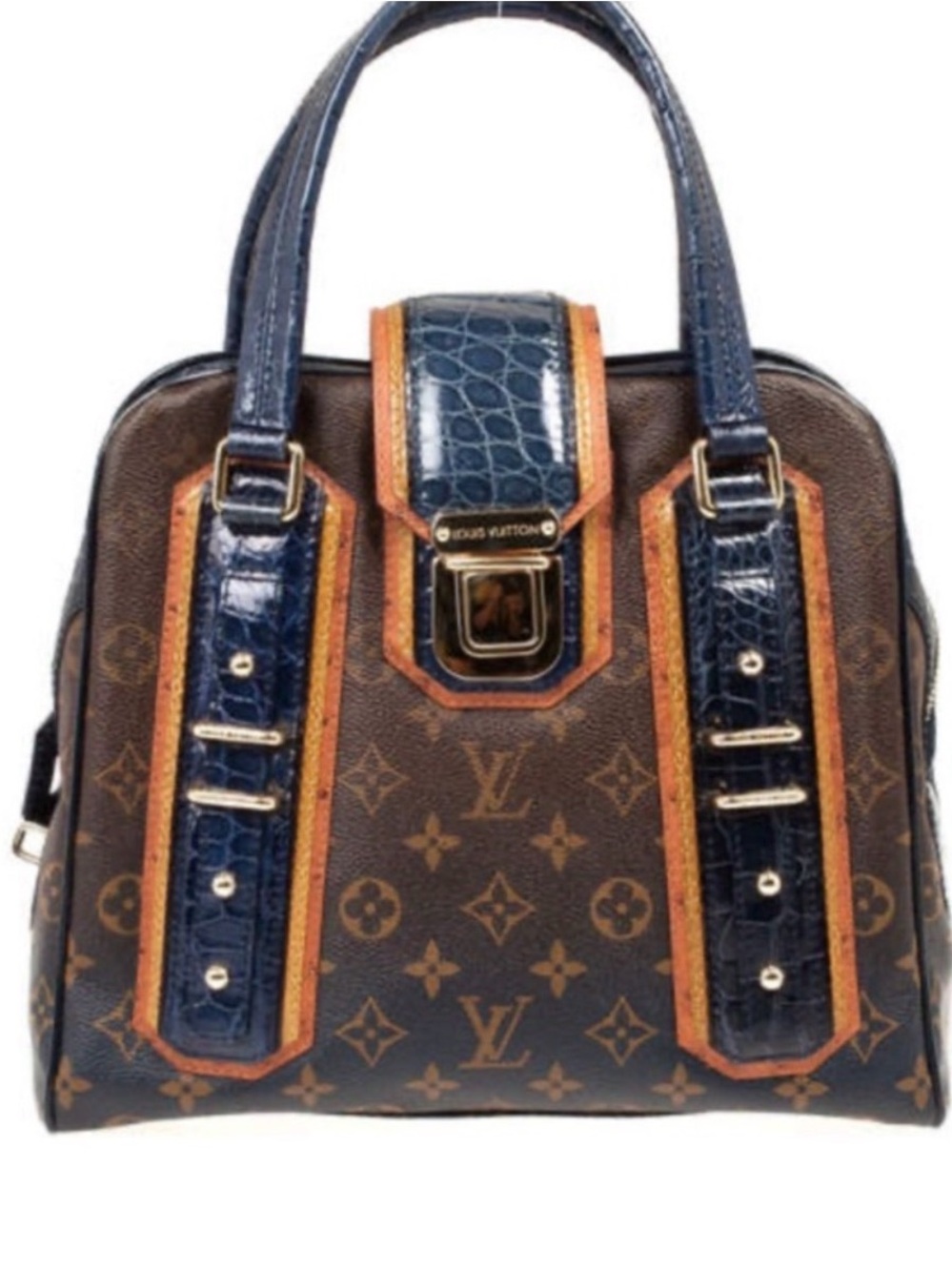 Limited Edition Monogram Mirage Delft Exotic Bag Brown Blue
